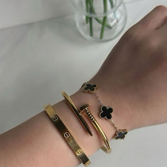 Nail,Cartier And Black Clover Bracelet